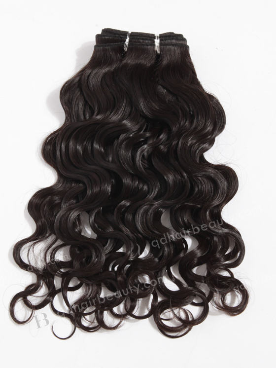 In Stock Indian Virgin Hair 14" Very Wavy 25mm Natural Color Machine Weft SM-209